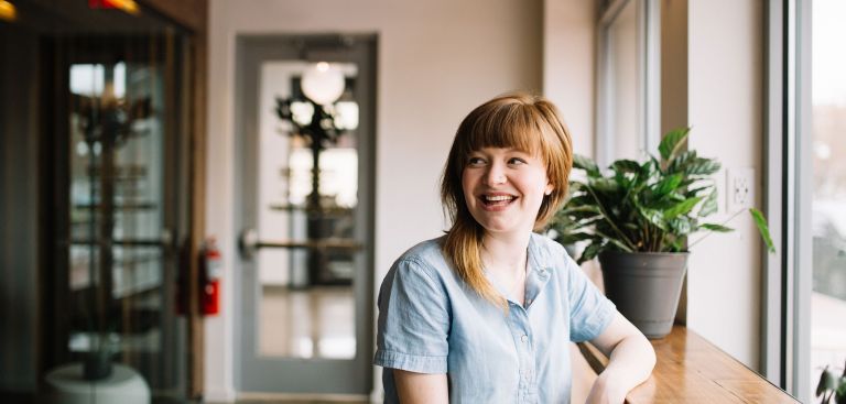A picture of a smiling lady